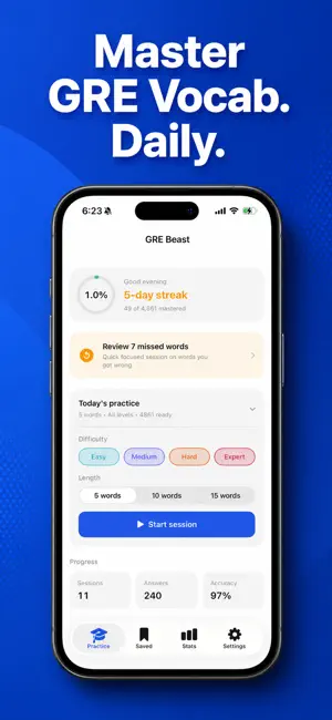 GRE Beast | Vocabulary Builder screenshot 1