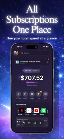 Stellar - Subscription Tracker screenshot