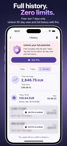 WorkOut – Shift Tracker iPhone screenshot