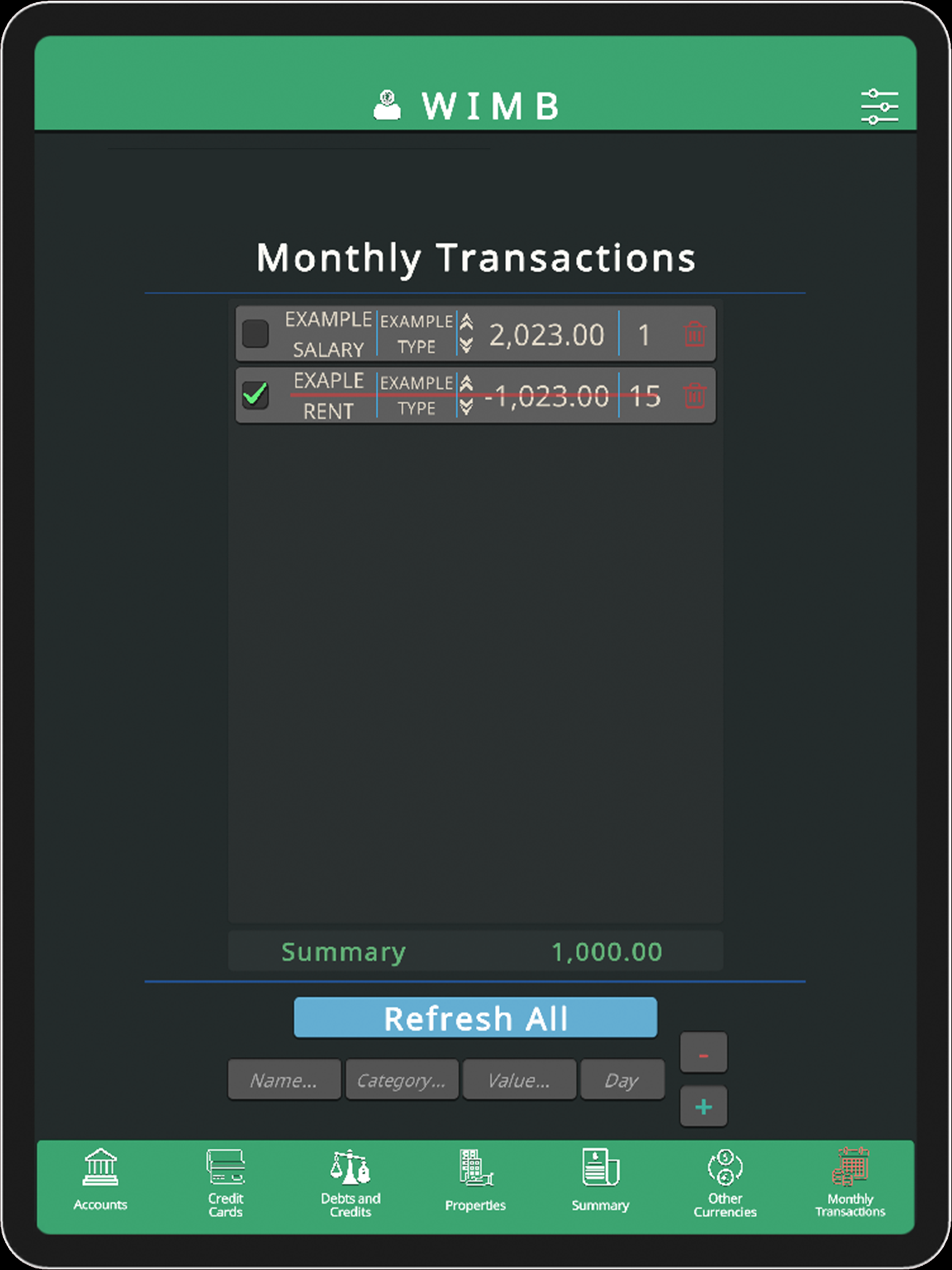 WIMB - Personal Finance App screenshot 8