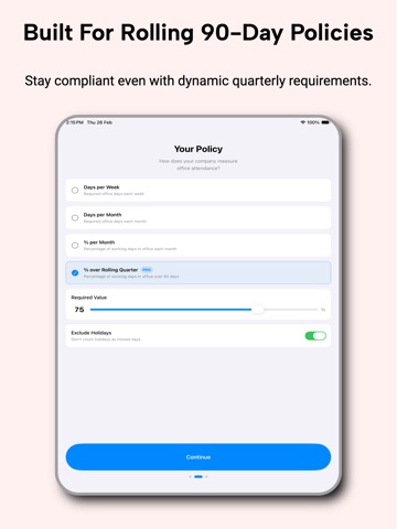 OfficeComply: RTO Tracker iPad screenshot