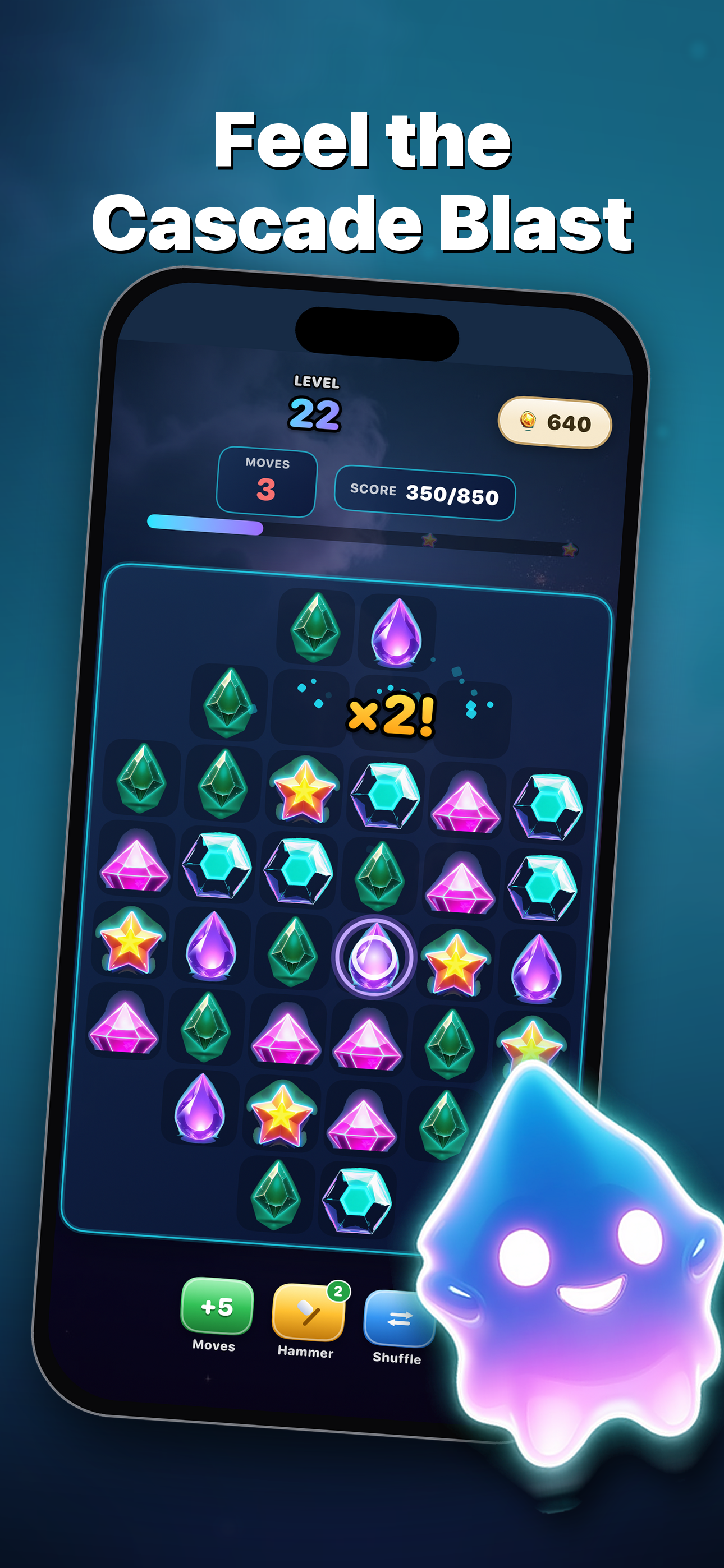 Gem Match 3 Puzzle: Glowix screenshot 2