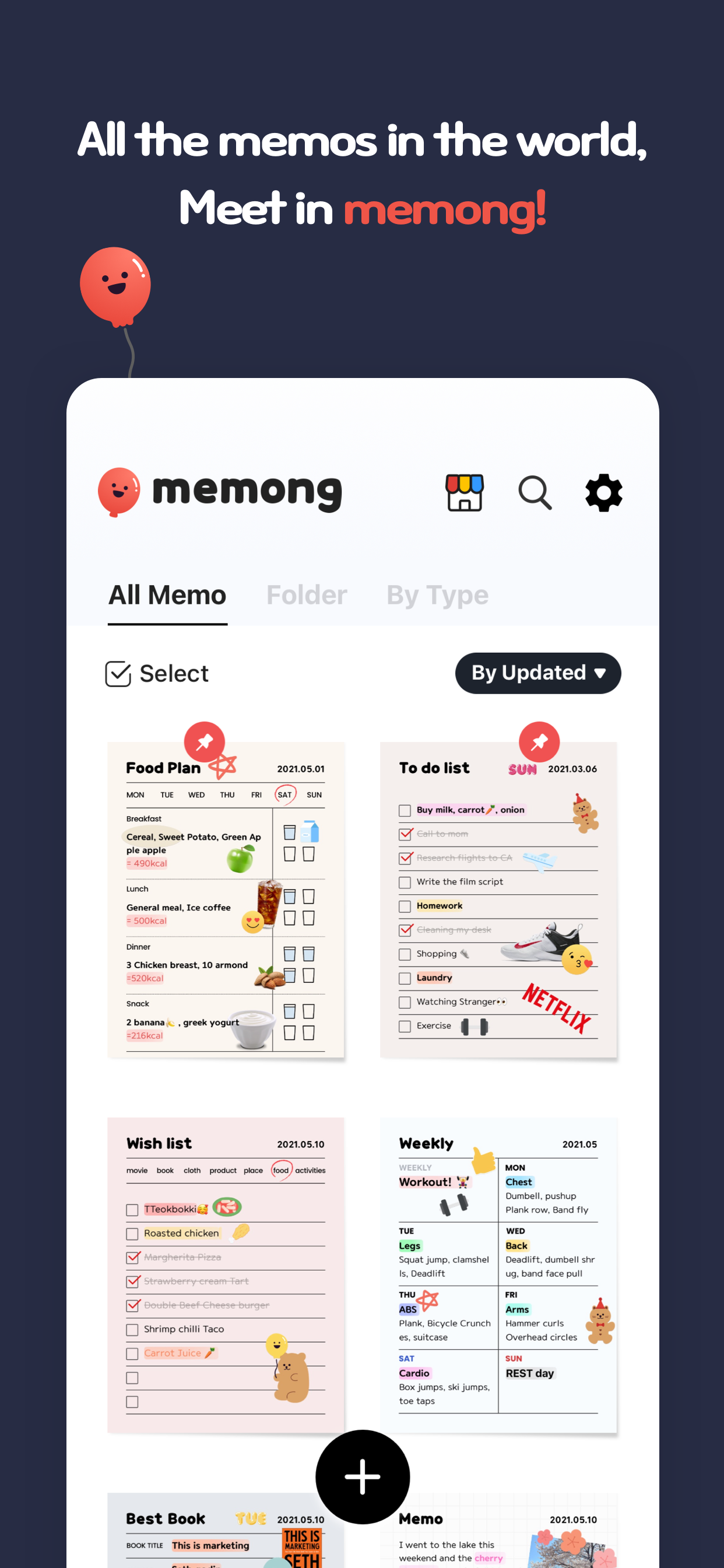 Memong: Cute Notes & Planner