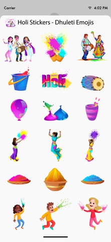 Holi Stickers - Dhuleti Emojis iPhone screenshot