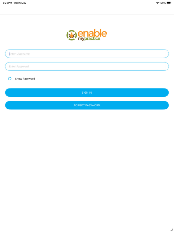 Enablemypractice iPad screenshot