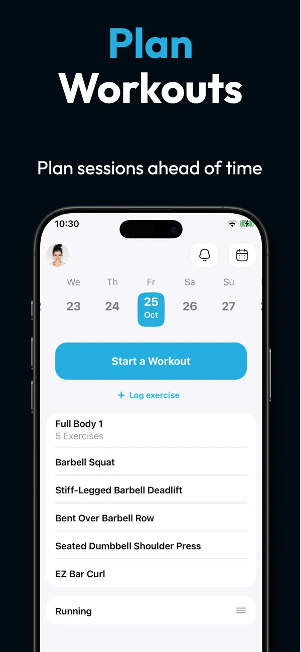 Screenshot #3 pour Fitlist Workout Log & Planner