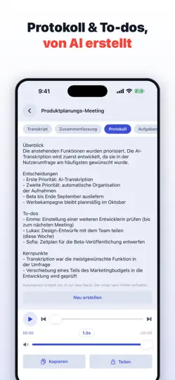 Screenshot von AI Voice Recorder Pro auf dem iPhone 2