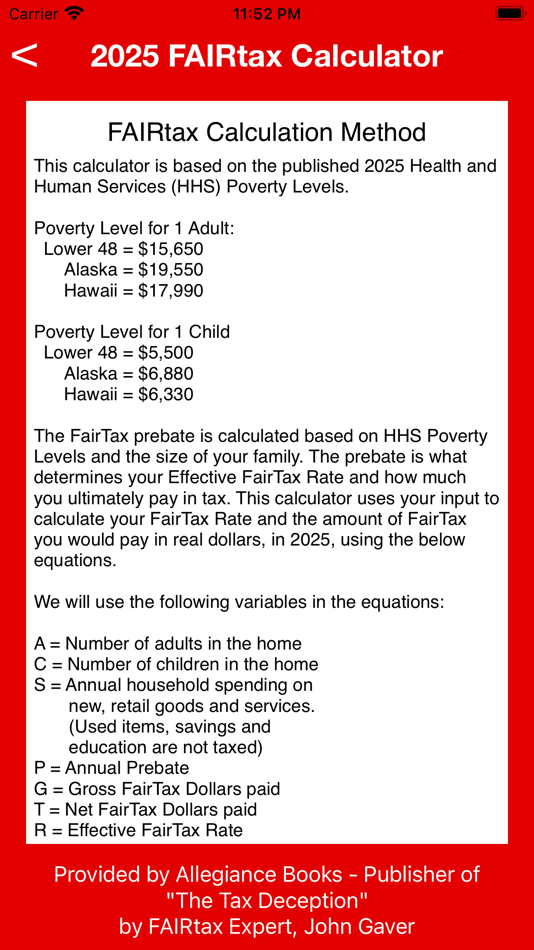 #3. FAIRtax Calculator (iOS) Podle: John Gaver