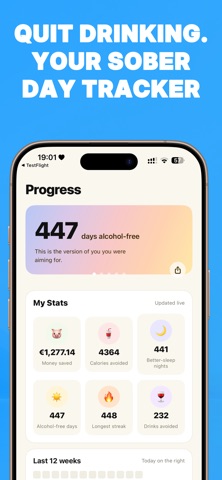 Quit Drinking Tracker: Bright Screenshot 1 of 6