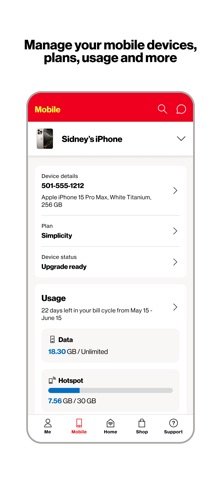 My Verizon iPhone screenshot 4 — utilities app by Verizon Wireless