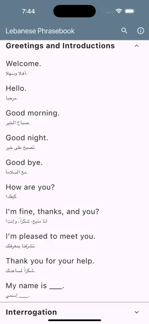 Lebanese Phrasebook screenshot 2