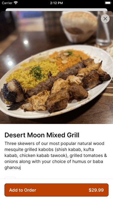 Desert Moon Grill iPhone screenshot 3 - Food & Drink app