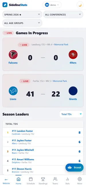 SidelineStats - Youth Sports screenshot 1