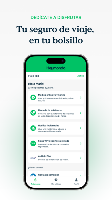 Heymondo - Seguros de Viaje iPhone screenshot 1