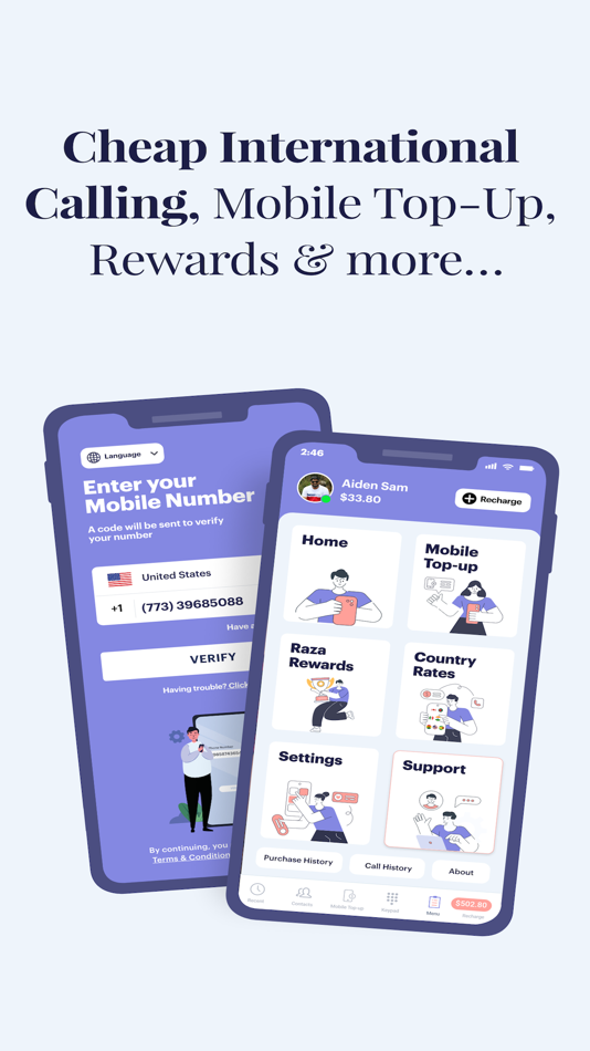 #1. Raza: Cheap International Call (iOS) Bởi: Raza Communication Inc
