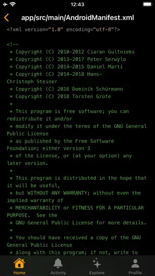 Capture d'écran de Tanuki For GitLab sur iPhone 5