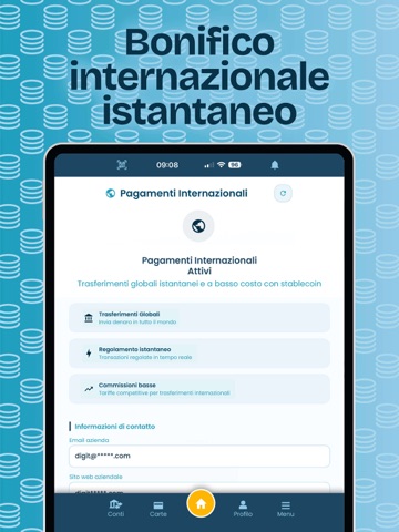 IperMoney. Business account iPad screenshot