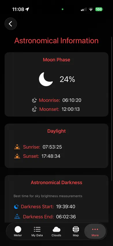 Dark Sky Meter Pro screenshot 1