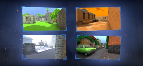 KUBOOM: Online shooting games - Preview the varied tactical environments and the distinct blocky map designs that offer unique combat scenarios for players.