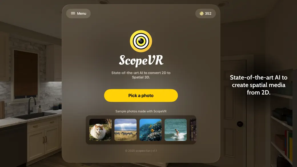 ScopeVR - 2D to Spatial 3D AI screenshot 1