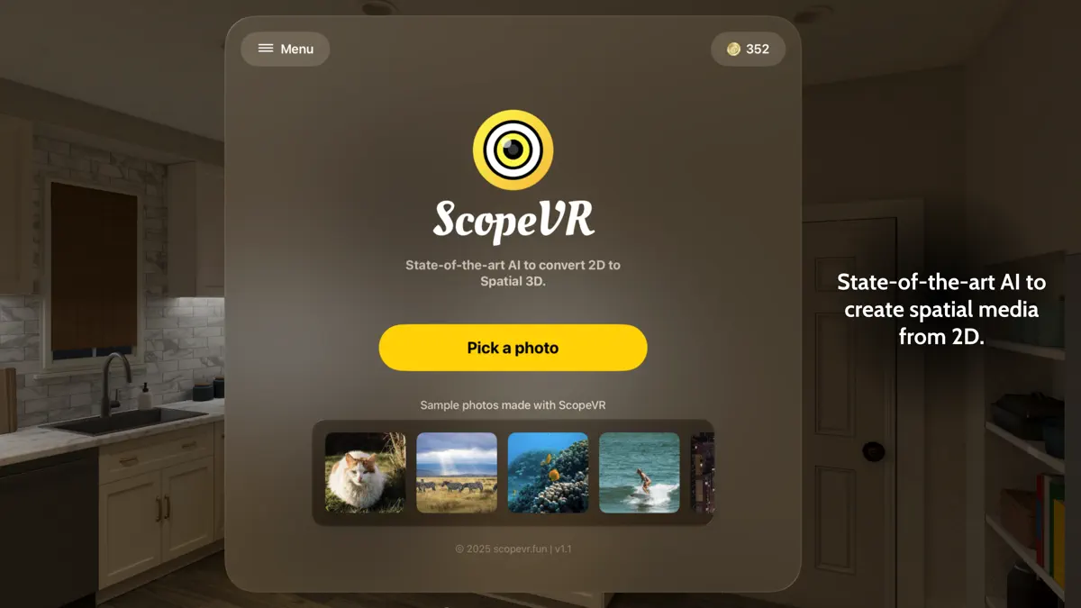 ScopeVR - 2D to Spatial 3D AI screenshot 1