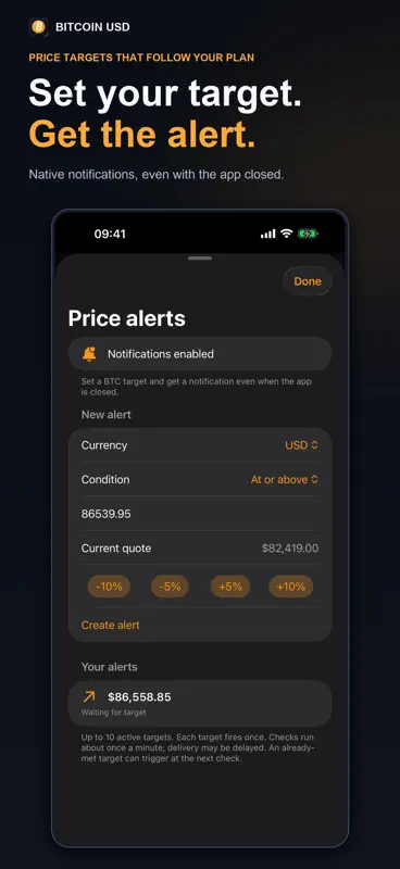 Bitcoin USD: Cotação e Alertas screenshot 2 of 5