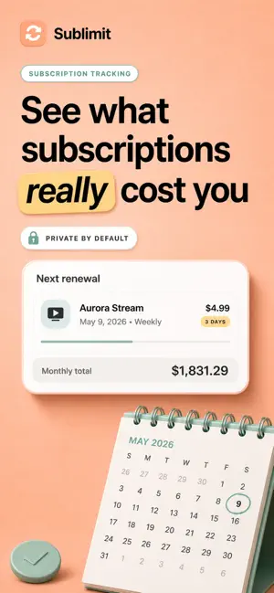 Subscription Tracker: Sublimit screenshot 1