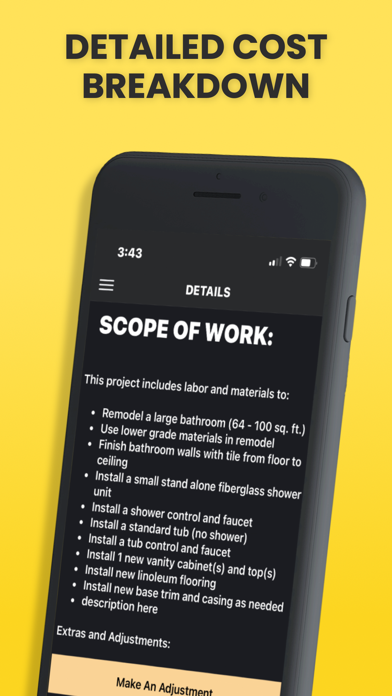Kitchen & Bath Estimator Screenshot