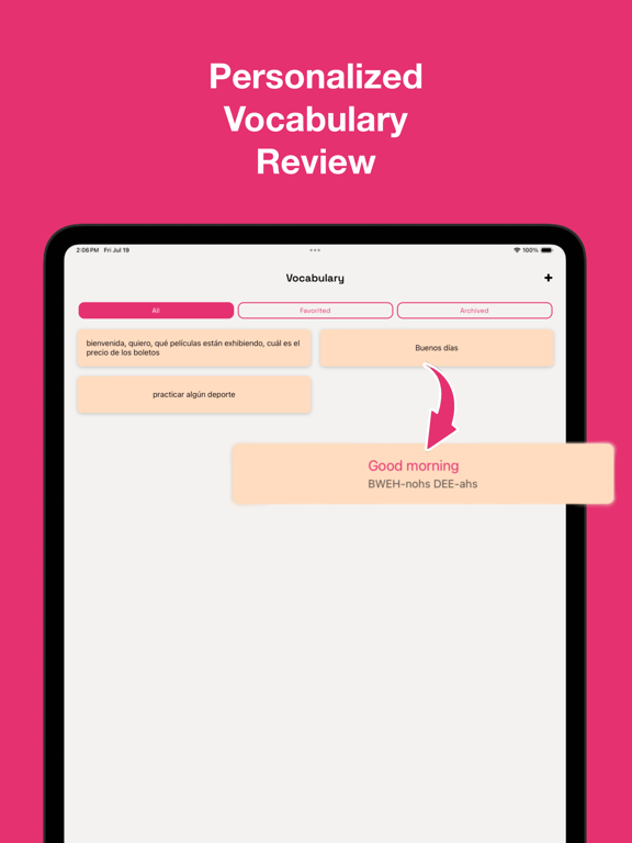 Talk2Me - Vocab Made Easy iPad screenshot 5 - Education app