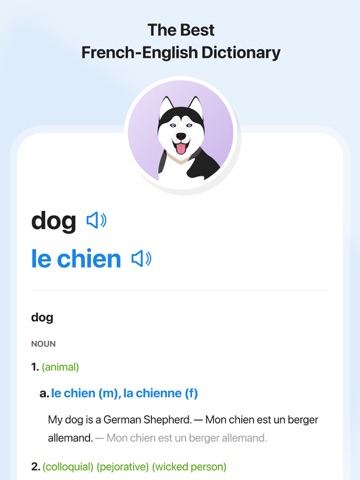 FrenchDictionary.com iPad screenshot
