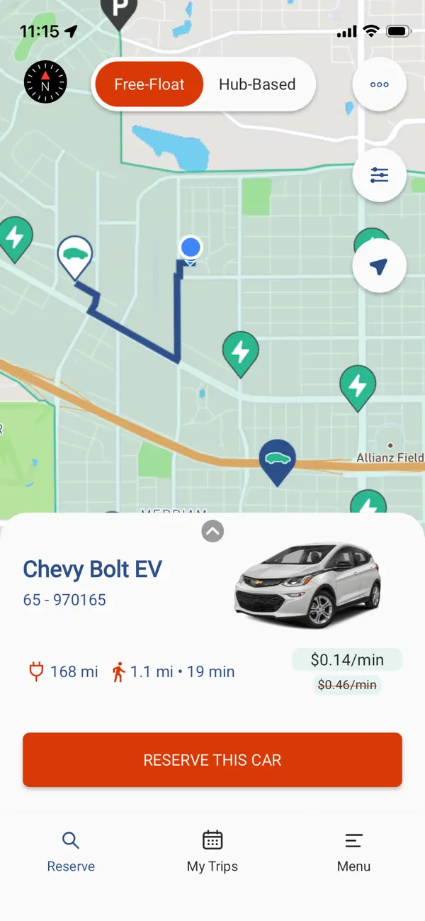 Screenshot #1 pour Evie Carshare