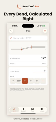 BendCraft Pro: Conduit Bender iPhone screenshot