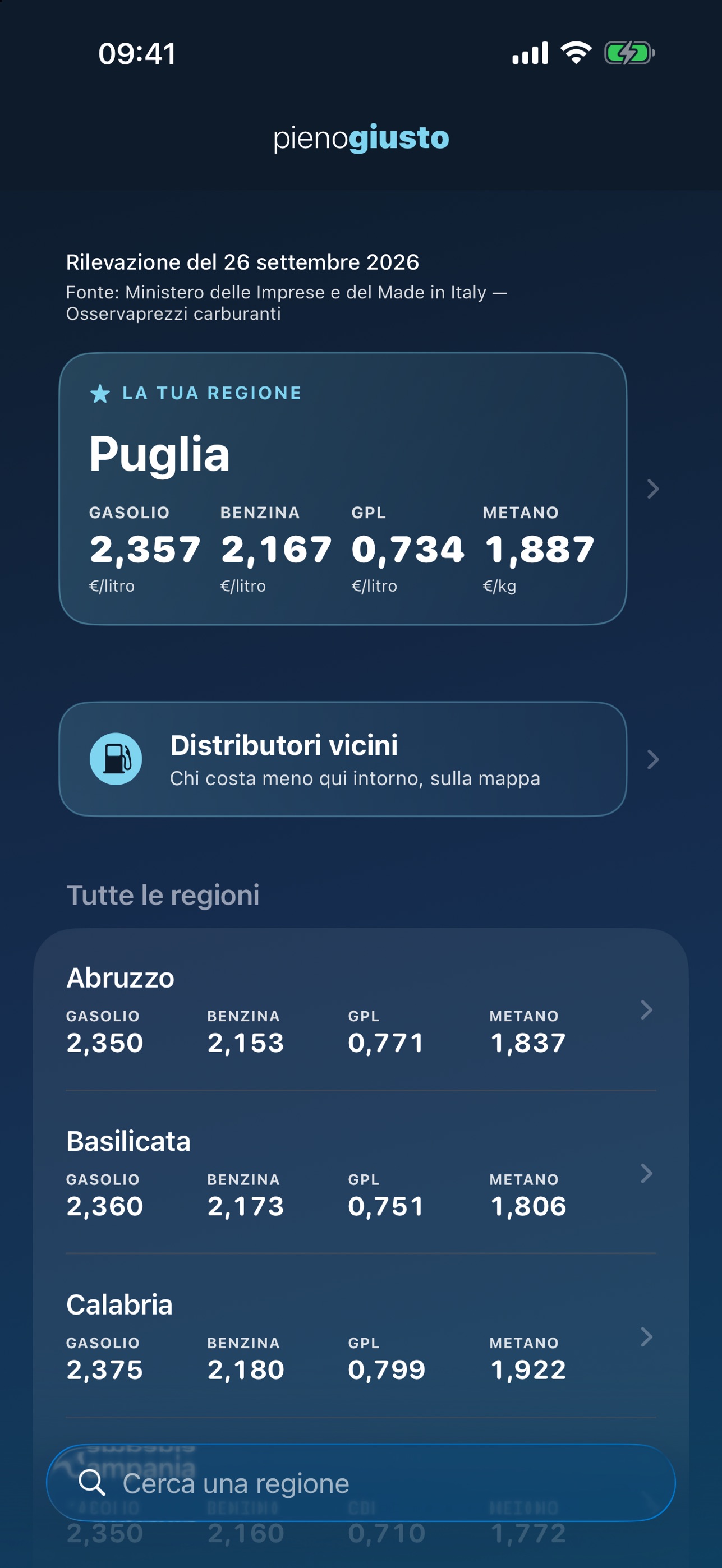 Screenshot 2 of PienoGiusto Prezzi Carburanti