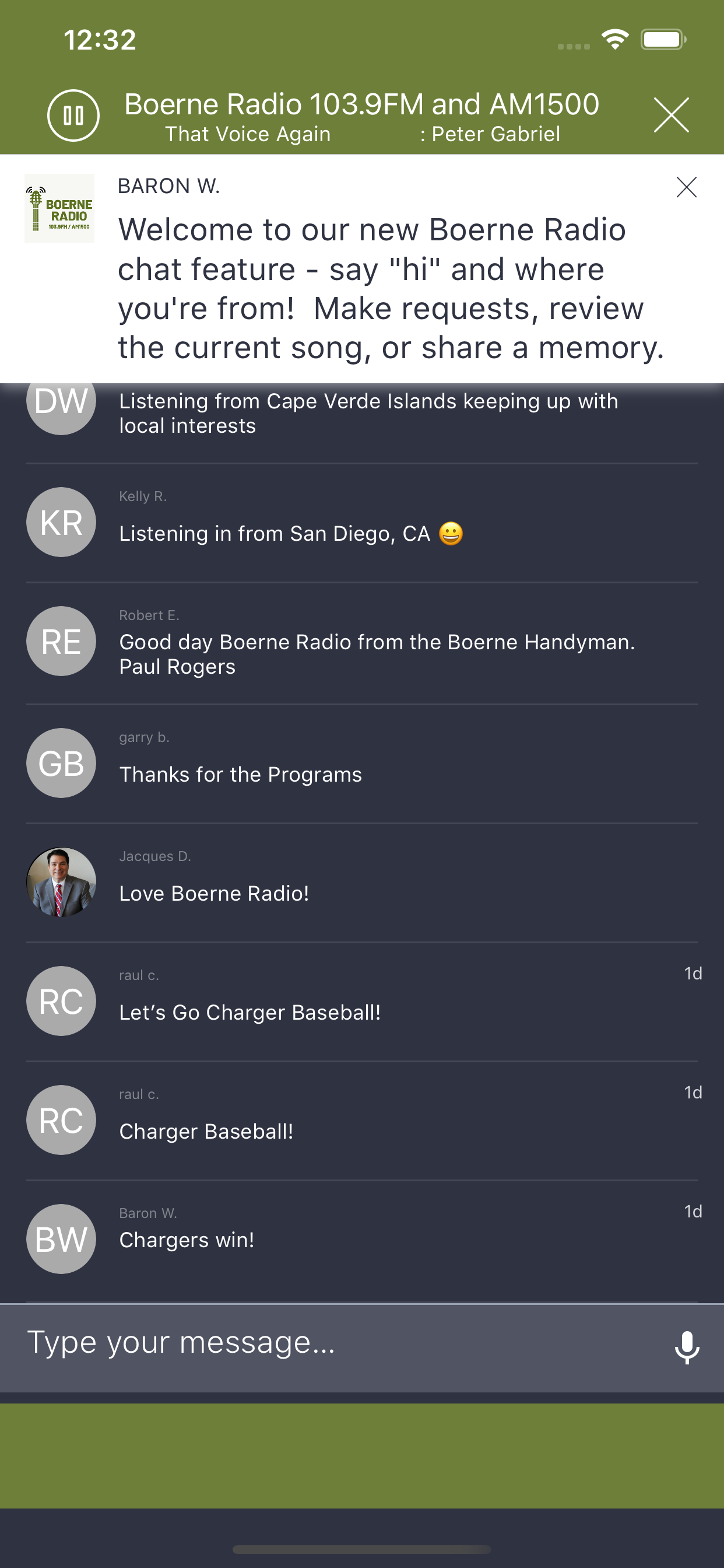 Boerne Radio App