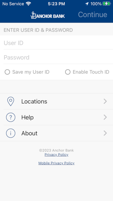 Anchor Mobile Banking Screenshot