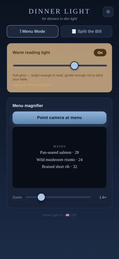 Dinner Light screenshot 1