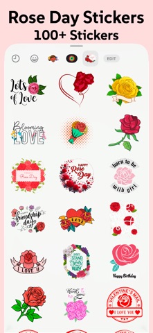 Red Rose Valentine's Stickers screenshot