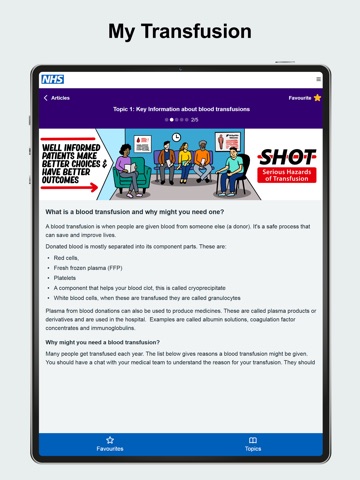 My Transfusion iPad screenshot
