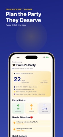 Graduation Party Planner - Cap iPhone screenshot