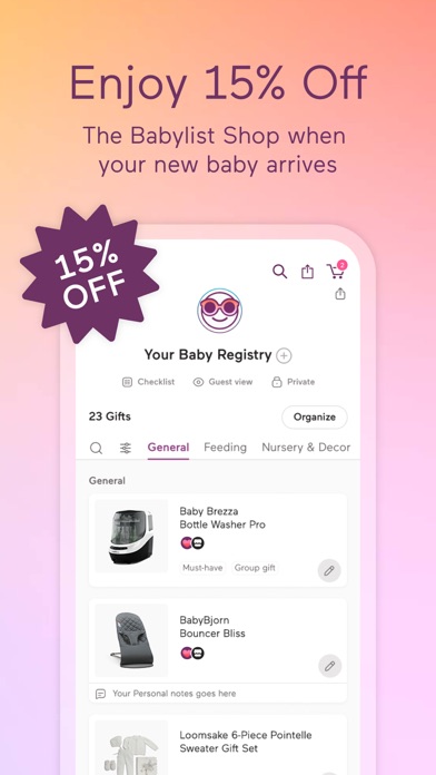 Babylist Baby Registry Screenshot