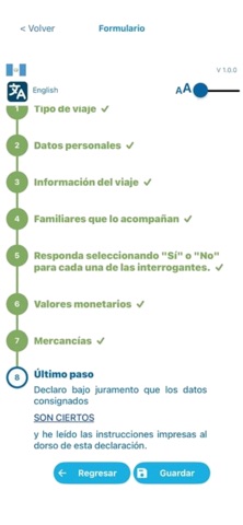 Declaración Del Viajero SAT-GT screenshot