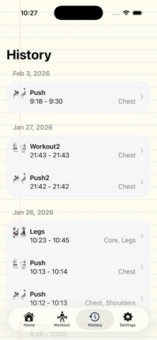 GymNotebook.Online iPhone screenshot