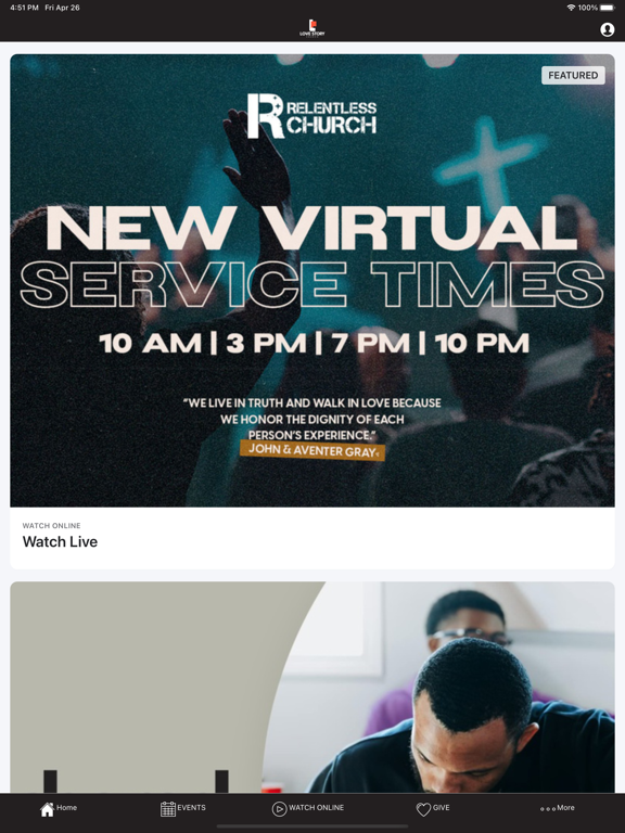 Love Story Church iPad screenshot 1 - Lifestyle app
