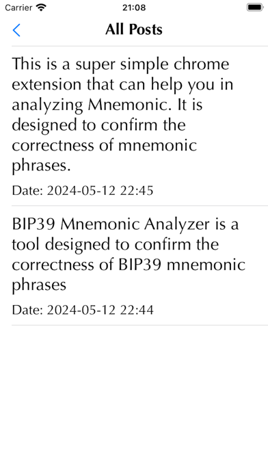BIP39 Mnemonic Screenshot