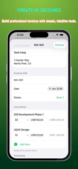 Captura de pantalla de Onyx: Pro Invoice Creator en iPhone 4