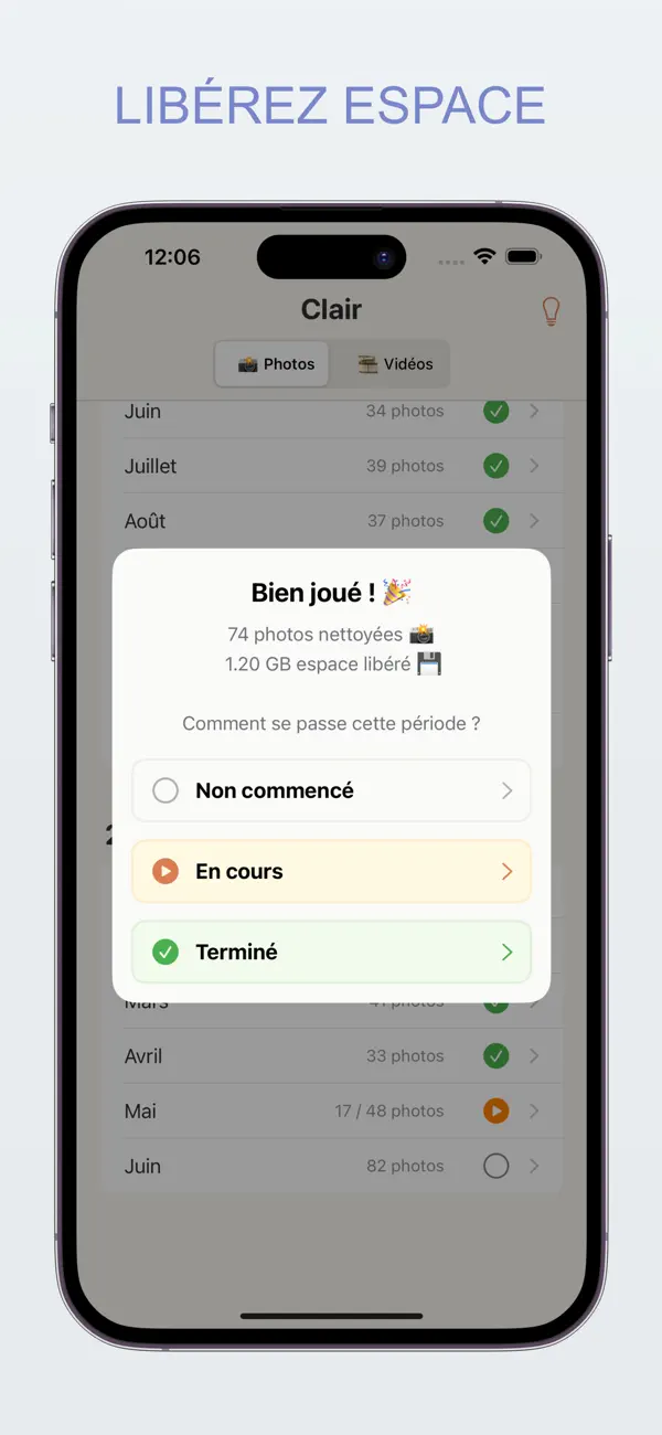 Screenshot #2 pour Clair: Tri Photos Vidéos