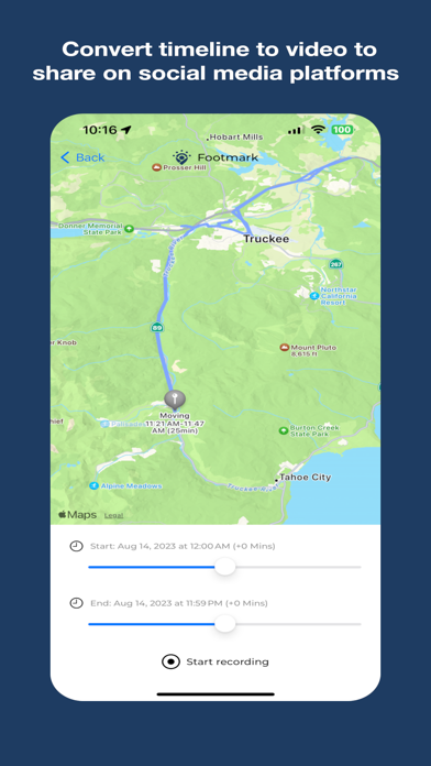 Footmark - Location history Screenshot