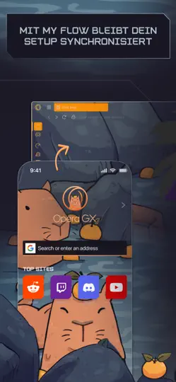 Screenshot von Opera GX auf dem iPhone 4