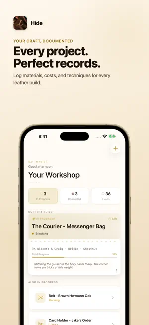 Leather Project Tracker - Hide screenshot 1