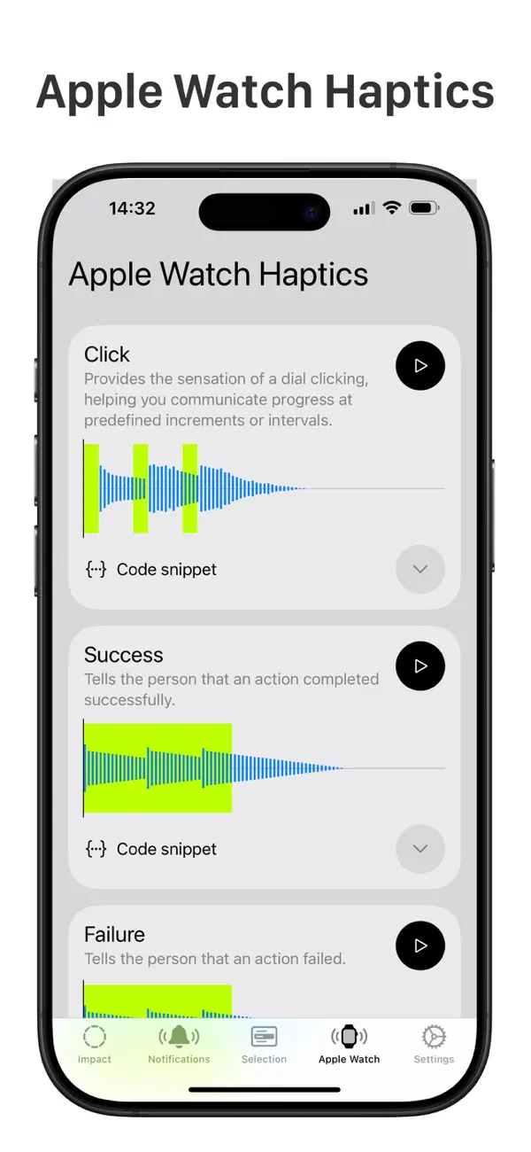 #2. Haptics - Test Device Feedback (iOS) Podle: Ivan Obodianskyi